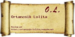 Ortancsik Lolita névjegykártya